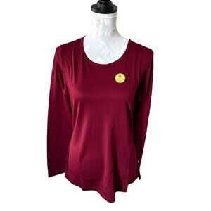 Segments Merino Wool Womens Long Sleeve Medium Dark Red
